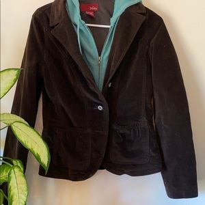 Fall jacket with built in hoodie for style. Size M